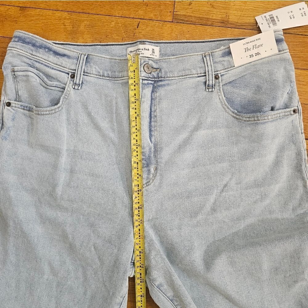 Abercrombie Fitch Flare Leg Blue Denim Jeans Size 35 - Picture 7 of 12